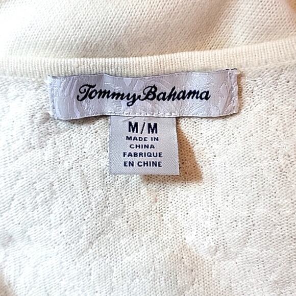 Tommy Bahama Silver Vista Ivory Embellished Sequins Cashmere Wool Sweater - med - Picture 11 of 12